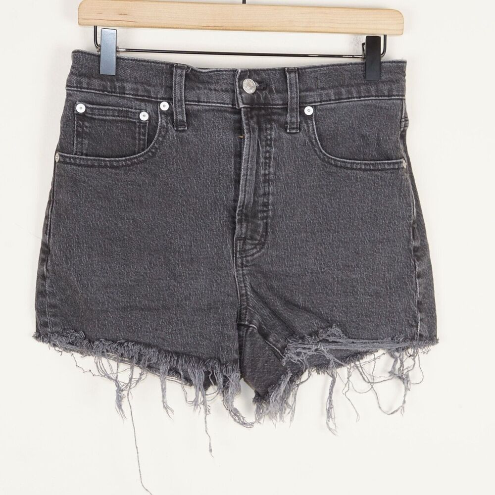 Madewell Faded Black Perfect Vintage Cut Off Jean Denim Shorts Womens Sz 27